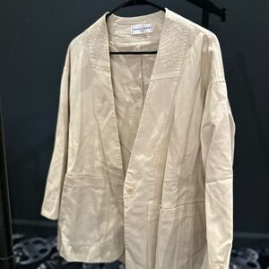 Apiece Apart Cream Blazer Lightweight Open-Front